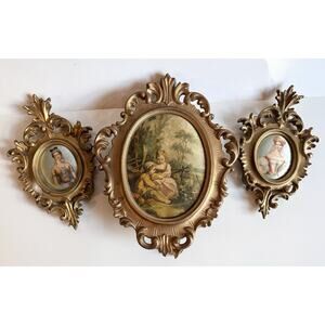 Lot Of Three Vintage Framed Art Pieces Princess Art And Norleans